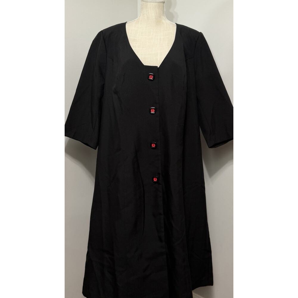 NEW Romans Plus Size 20W Black Shift Full Length Polyester Jacket 3/4 sleeve